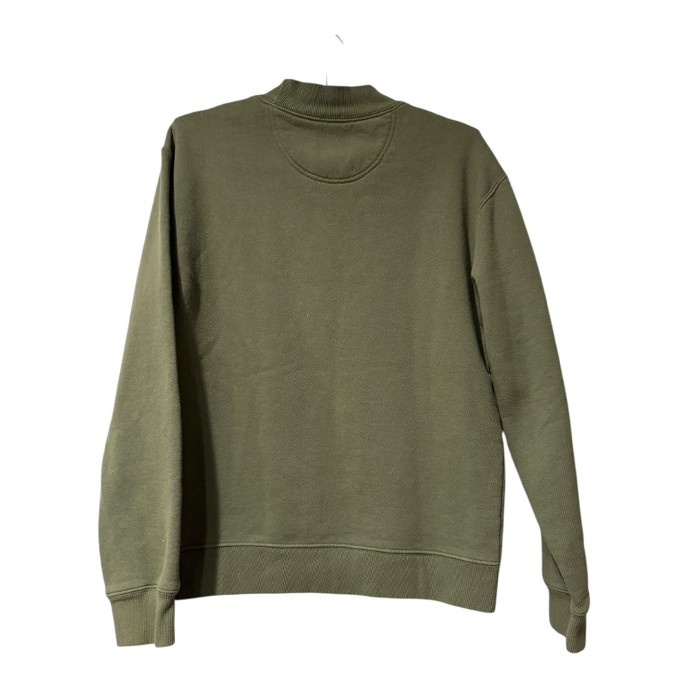 Dickies Olive Green Crewneck Sweatshirt Mock Neck Logo Size S - Picture 2 of 8